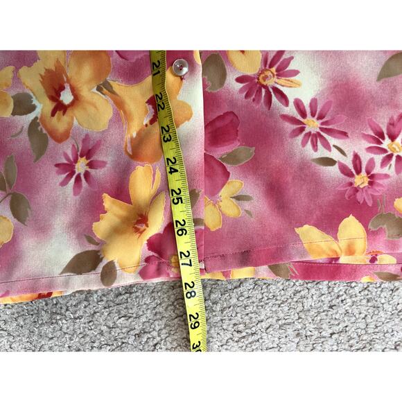 Women's Yellow Floral Bonworth Vintage Blouse LP - Picture 5 of 5